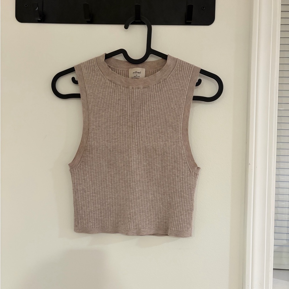 Wilfred Ribbed Knit Tank Top - Cream